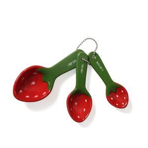 Valentine's Measuring Spoons Ceramic Strawberry Target Bullseye 2026 Fast Ship